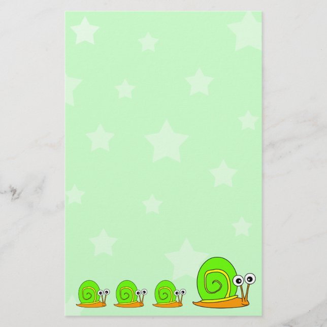 Stars and Snail Stationery (Front)
