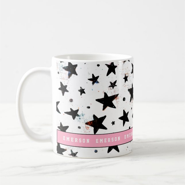 stars and space fun astronomy pattern coffee mug (Left)