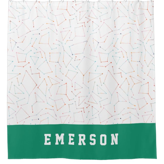 Stars and space fun astronomy pattern shower curtain (Front)