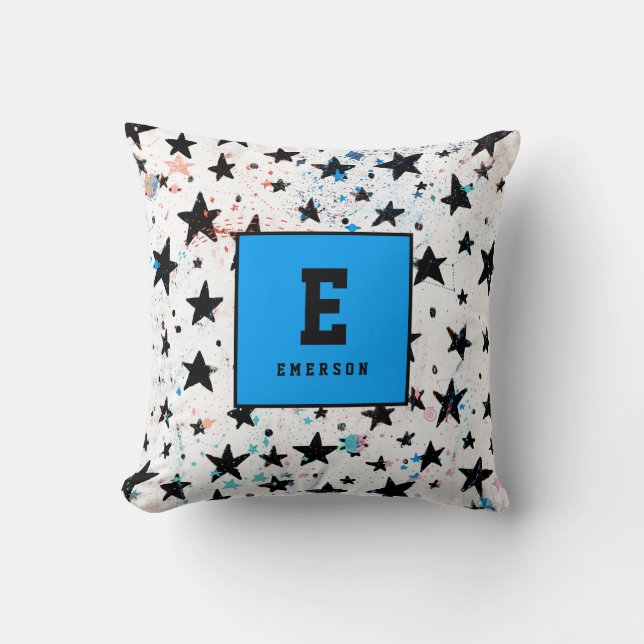 stars and space fun astronomy pattern throw pillow (Front)