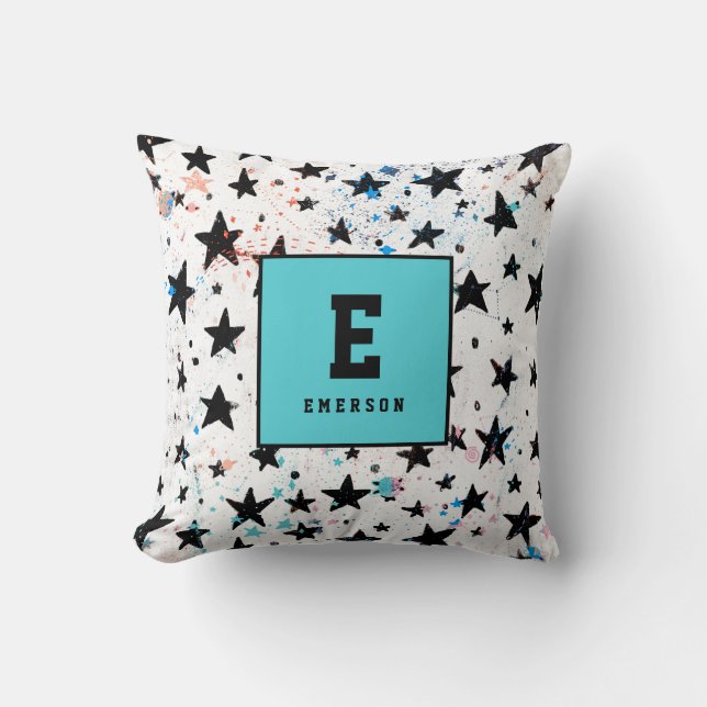 stars and space fun astronomy pattern throw pillow (Front)