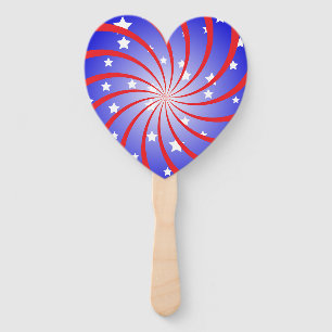 Stars and Spiral Burst Hand Fan