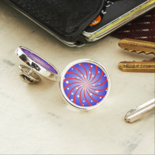 Stars and Spiral Burst Lapel Pin