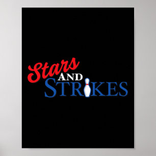 Stars And Strikes Bob Bowling Team American Color Poster
