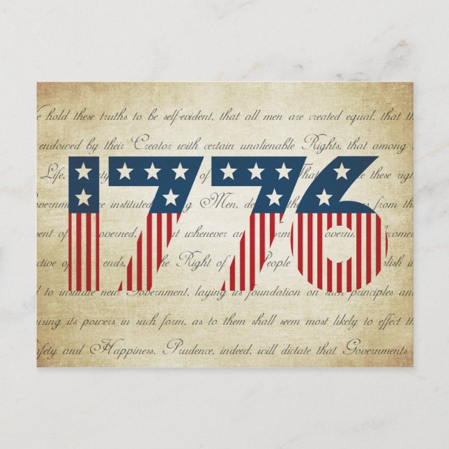 Stars and Stripes 1776 Independence Day Postcard (Front)