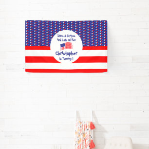 Stars and Stripes 1st Birthday Banner