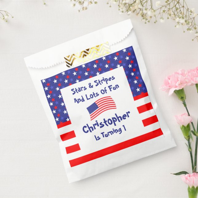 Stars and Stripes 1st Birthday Favor Bag (Sealed)