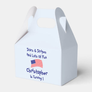 Stars and Stripes 1st Birthday Favor Boxes