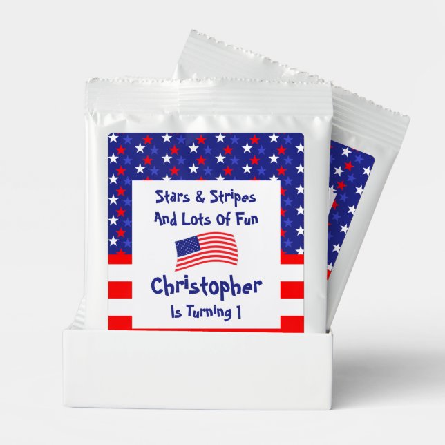 Stars and Stripes 1st Birthday Lemonade Drink Mix (Pair)