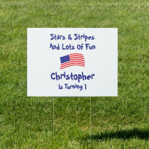 Stars and Stripes 1st Birthday Sign