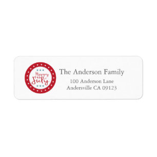 Stars and Stripes 4th of July Address Labels