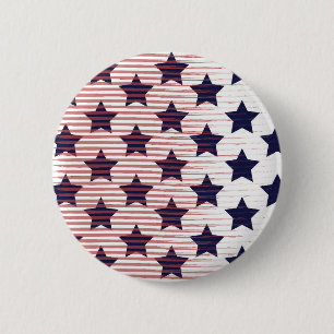 Stars and Stripes 4th of July America Button
