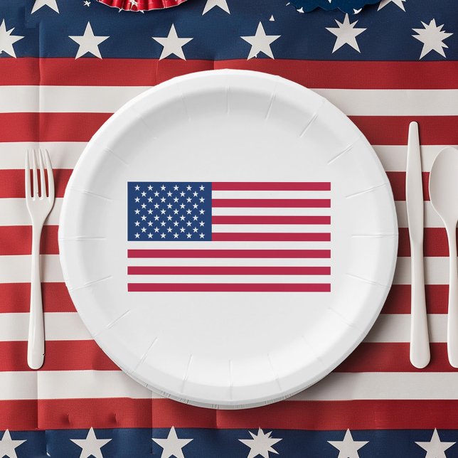 Stars And Stripes 4th Of July American Flag Paper Plates (Stars And Stripes 4th Of July American Flag Paper Plates)