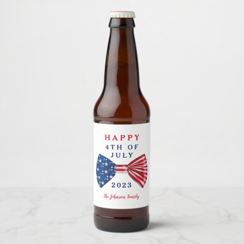 Stars And Stripes 4th Of July Classic  Beer Bottle Label