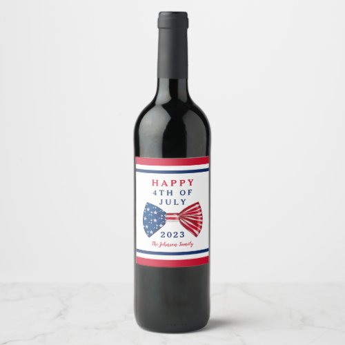 Stars And Stripes 4th Of July Classic  Wine Label