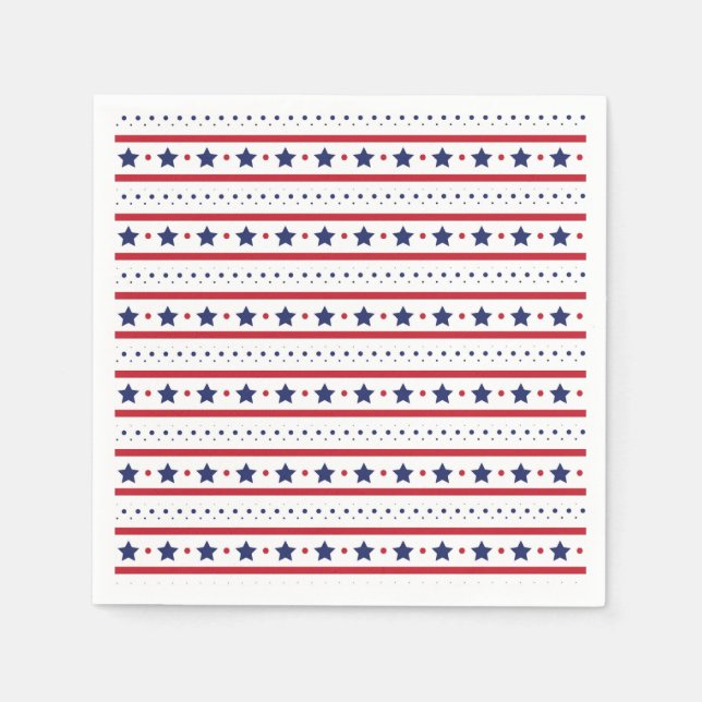 Stars and Stripes 4th of July  Napkins (Front)