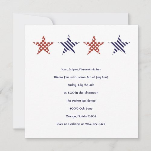 Stars and Stripes 4th of July Party Invitation