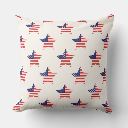 Stars and stripes 4th of July Patriotic Outdoor Pillow