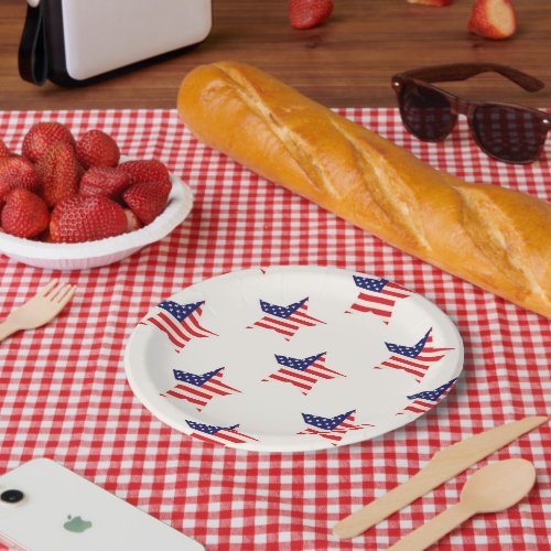 Stars and stripes 4th of July Patriotic  Paper Plates