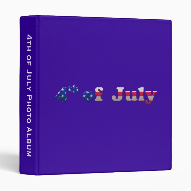 Stars and Stripes 4th of July Photo Album Template Binder (Front/Spine)