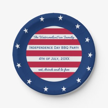 Stars And Stripes 4th Of July Red White And Blue Paper Plates by watermelontree at Zazzle