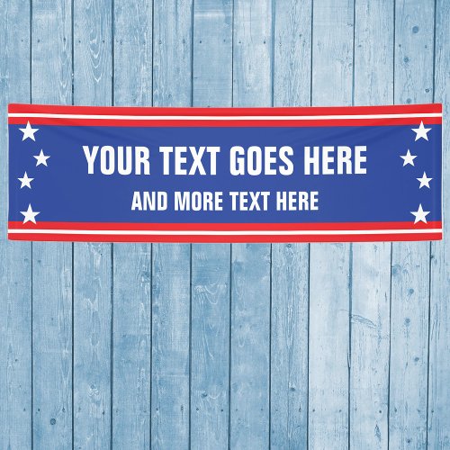 Stars and stripes 4th of July with custom text Banner