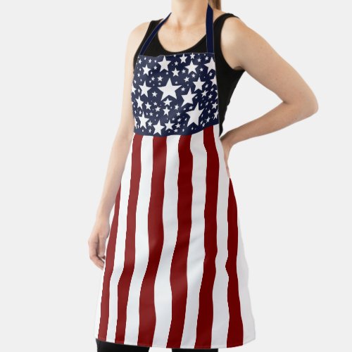 Stars and Stripes All_Over Print Apron