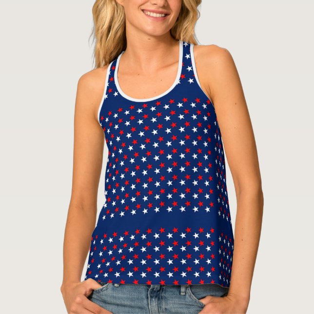 Stars and Stripes All-Over Print  Tank Top (Front)