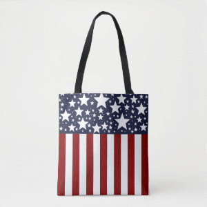 Stars and Stripes All-Over-Print Tote Bag