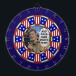 Stars and Stripes American Add Custom Photo Dartboard<br><div class="desc">This red, white and blue stars-and-stripes dartboard design is inspired by the flag of the United States of America. It would look cool in a game room or a man cave with a rustic Americana theme and would be a great way to entertain your guests at a Fourth of July...</div>
