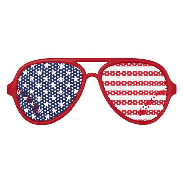 Stars and Stripes American Flag Aviator Sunglasses (Front)