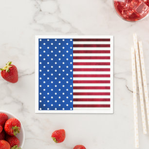 Stars And Stripes-American Flag by Shirley Taylor Paper Napkins