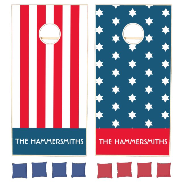 Stars and Stripes American Flag Custom Cornhole Set (Set)