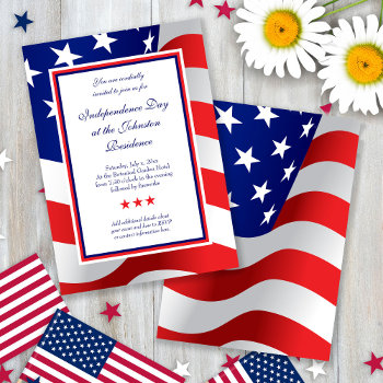 Stars And Stripes American Flag Invitations by AntiqueImages at Zazzle