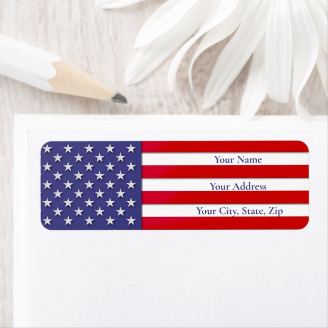 Stars and Stripes American Flag  Label (Insitu)