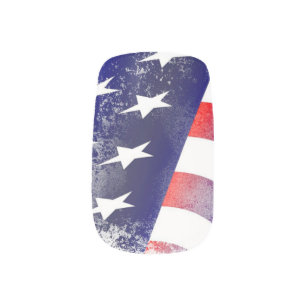 Stars and Stripes American Flag Minx Nail Art