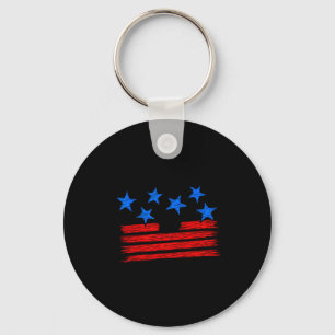 Stars and stripes american flag patriotic 4th of keychain