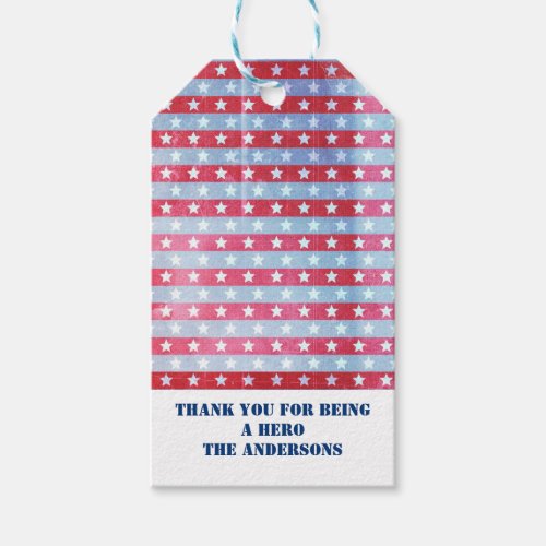 Stars and Stripes American Flag Patriotic Gift Tags