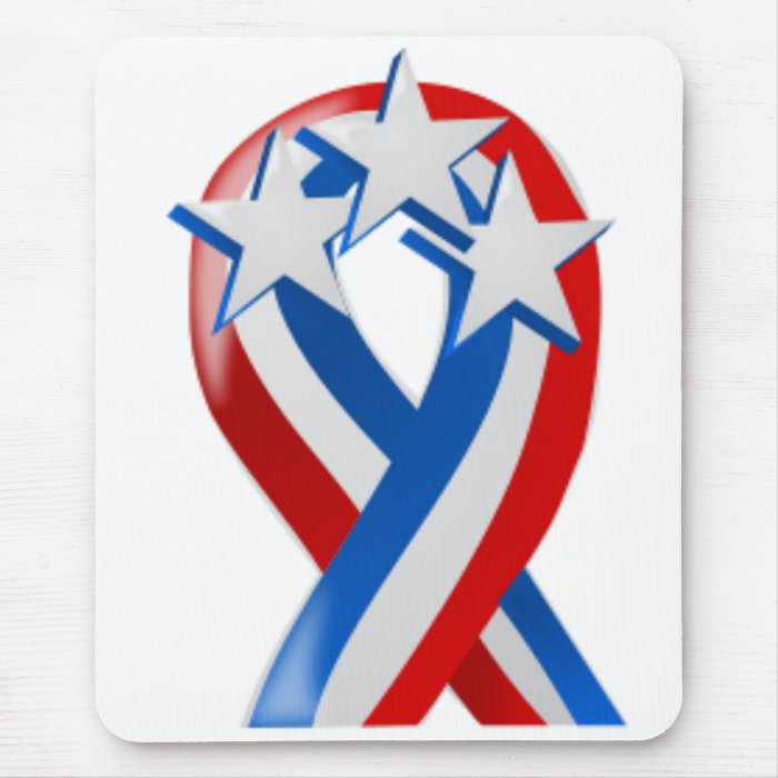 Stars and Stripes American Flag Ribbon Mouse Pads