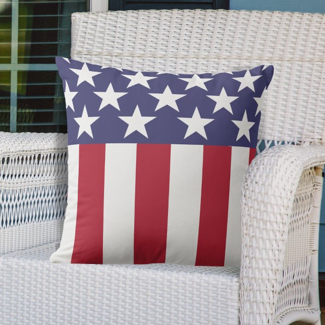 Stars and Stripes American Flag  Throw Pillow (Creator Uploaded)