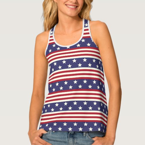 Stars and Stripes American Flag USA Patriotic Tank Top