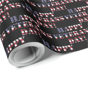 Stars and Stripes American Happy Veterans Day Wrapping Paper