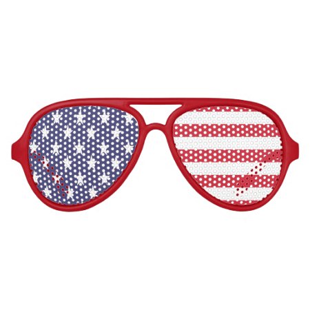 Stars And Stripes American Usa Flag Aviator Sunglasses
