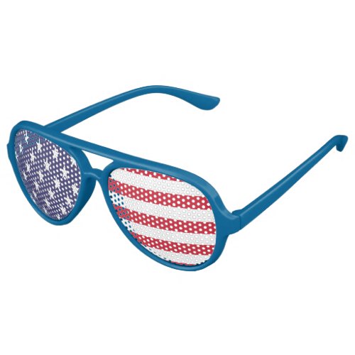 Stars And Stripes American USA Flag Aviator Sunglasses