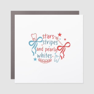 Stars and Stripes and Pearly Whites 4th Of July Car Magnet