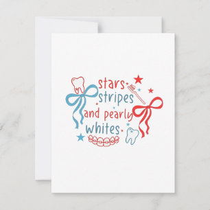 Stars and Stripes and Pearly Whites 4th Of July Invitation