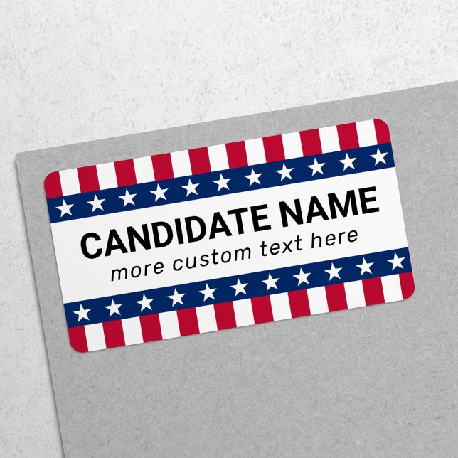 Stars and stripes any political campaign candidate label (Creator Uploaded)