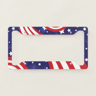 Stars and Stripes Are Waving License Plate Frame