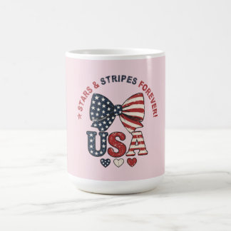 Stars and Stripes Bow Patriotic Fourth of July T-S Coffee Mug