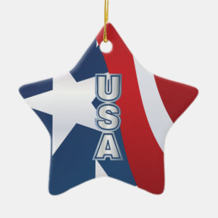 Stars and Stripes Ceramic Ornament